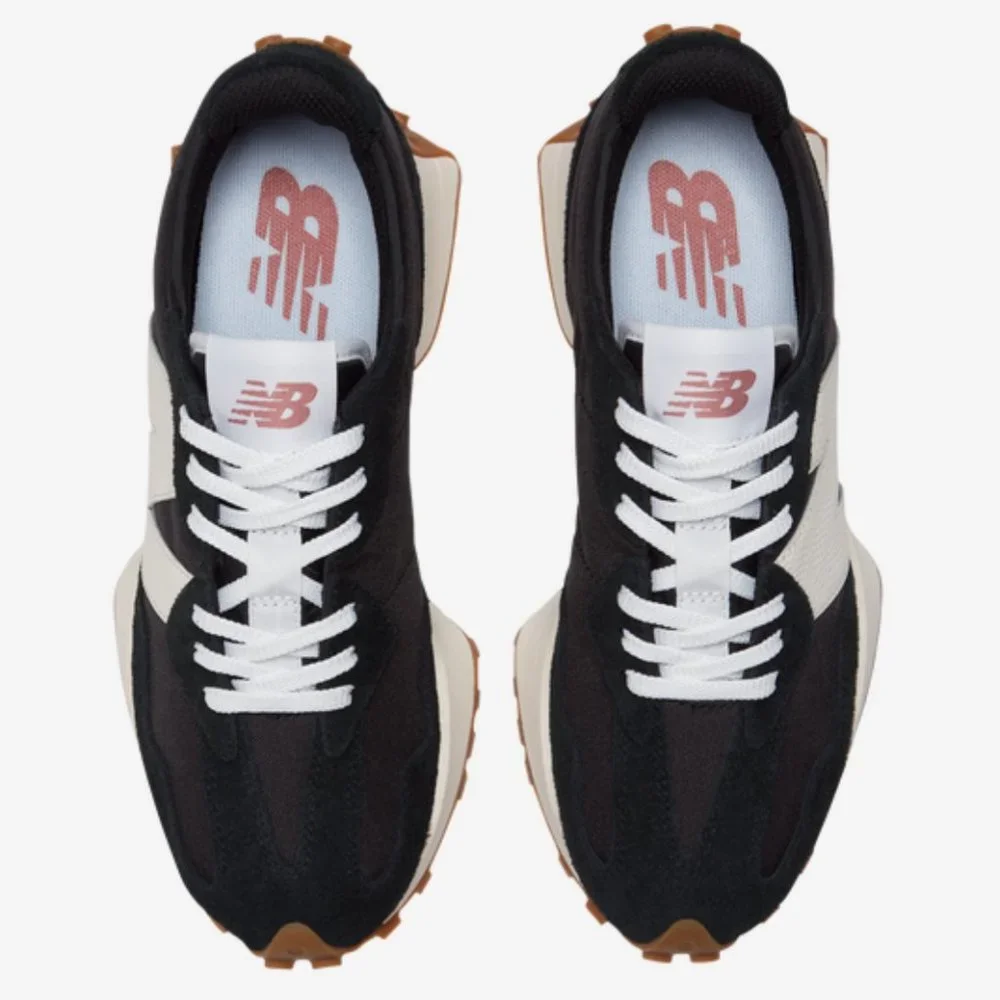 NEW BALANCE 327 Womens ~various sizes~ Sneakers Shoes Black/White Leather Logo - Picture 11 of 16